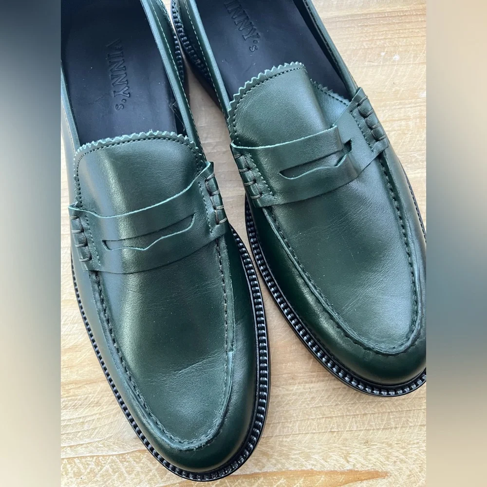 Vinny’s Townee Penny Loafer in Dark Green Men’s Size 43 New